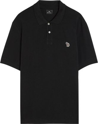 Paul Smith Appliqu&eacute;d Piqu&eacute; Cotton Polo Shirt - Black - Xxl