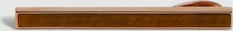 Reiss Ardley Mens Rose Gold Textile Stone Insert Tie Bar, Size: One Size, Brown