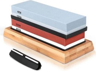 Elle Piedra De Afilar De 4 Caras, Grano 400/1000, Grano 3000/8000
