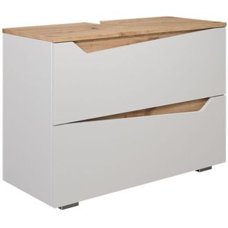 Vicco Mueble Bajo Lavabo Marelle, Blanco/artesano, 80 X 57.5 Cm Con 2 Cajones, Vicco