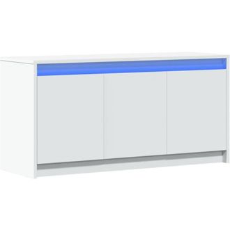 vidaXL Vidaxl - Mueble De Tv Con Led Madera De Ingenier&iacute;a Blanco 100x34x50 Cm
