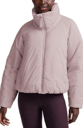 Beyond Yoga Warm Up Water Repellent Puffer Jacket in Pale Pink at Nordstrom Rack, Size X-Large