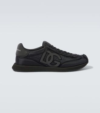 Dolce & Gabbana Leather-trimmed canvas sneakers