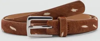 Mango Cintura pelle pelliccia stampa cervo marrone - Donna - S - MANGO