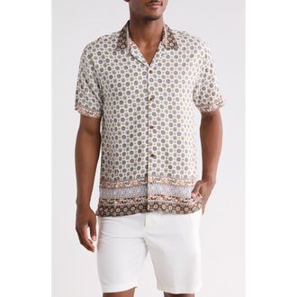 Raga Man Short Sleeve Button-Up Camp Shirt in Eggshell at Nordstrom Rack, Size Xx-Large