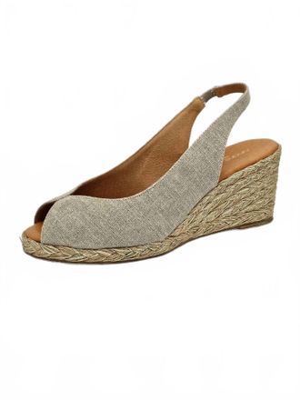 Andr&eacute; Assous Womens Audrey Wedge Sandal In Hemp Glitter Natural