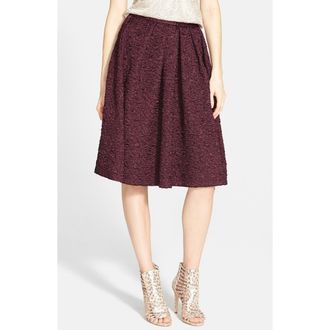 ASTR the Label ASTR Textured Pleat Skirt in Dark Wine at Nordstrom, Size Large