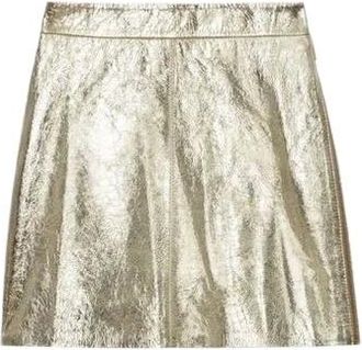 Zadig&Voltaire Rokken, Dames, Geel, S, Leer, Jinette Metallic Rok