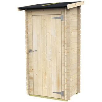 Alce Caseta De Jard&iacute;n Adosada Bh16 Arturo 98x64 De Madera De Abeto Natural 16 Mm Con Puerta Simple, Techo Y Suelo De Machihembrado, Montaje F&aacute;cil, Tratamie