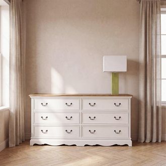 Maisons du monde C&oacute;moda de 6 cajones color crema 175 cm