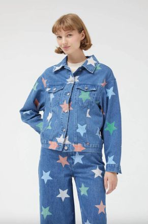 Compa&ntilde;&iacute;afant&aacute;stica Star Print Denim Jacket In Multi