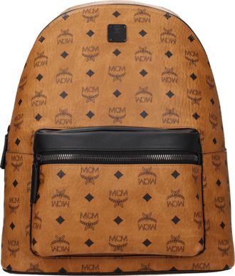 MCM Mochilas de mcm y hombres de espuma de cuero marrón/negro