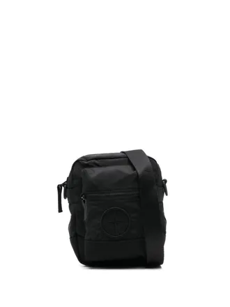 Stone Island Messengertas met geborduurd logo - Zwart