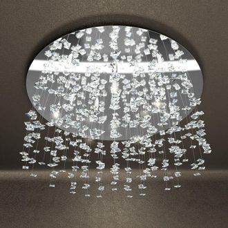 Top-Light Top-light - Plafoniera Contemporanea Flare Metallo Cromo Cristallo 12 Luci G9