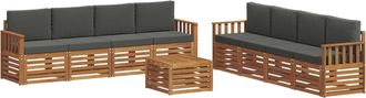 vidaXL Conjunto De Sof&aacute;s De Exterior 9 Uds. Natural Y Antracita Vidaxl