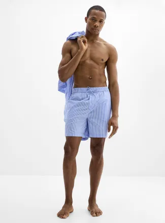 Le 31 Mens Patterned poplin pyjama short