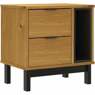 vidaXL Mesita De Noche Flam Madera Maciza De Pino 49x35x50 Cm Vidaxl
