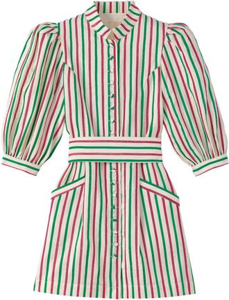 D'Estrëe Paris Amoako stripe-print dress - women - Polyester/Cotton - S - Pink