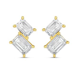 Diana M. Jewels 14K YG Gold 2 Stone Earrings 5.00 Ct Tw