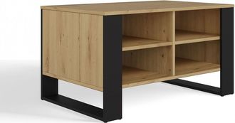 OEM Mesa De Centro Moderna De Roble Artesanal/negro: Dise&ntilde;o Funcional Para La Sala De Estar