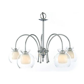 Netlighting Malvina PendantSemi Flush 5 Light G9 Polished Chrome in Grey