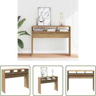 vidaXL vidaXL Tavolo in legno multistrato - Tavolo Consolle Rovere Artigianale 105x30x80 cm in Truciolato