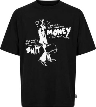 John Richmond Streetwear Grafisch T-shirt - Heren - T-shirts - Zwart - L - Katoen - Tops