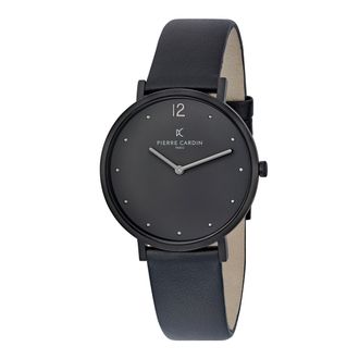 Pierre Cardin Belleville Simplicity Unisexs Black Watch CBV.1021 Leather - One Size