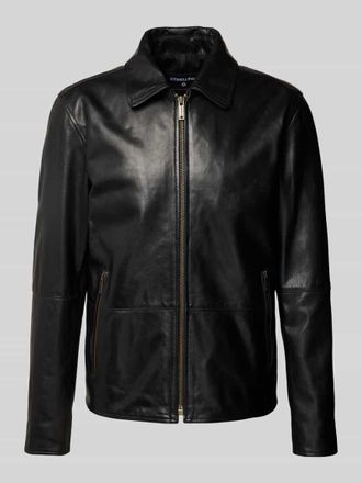 Strellson Lederjacke mit Rei&szlig;verschlusstaschen Modell KELLAN in Black, Gr&ouml;&szlig;e 54
