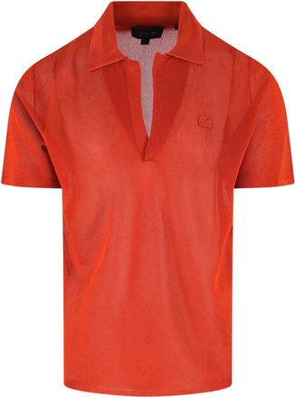 Lacoste Orange Piqu&eacute; Satin Ribbed Logo Polo