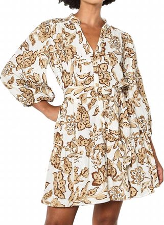 Apricot Boho Mini Dress In Sarsa Cream