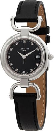 Longines Equestrian Quartz Diamond Black Dial Ladies Watch L6.130.4.57.0