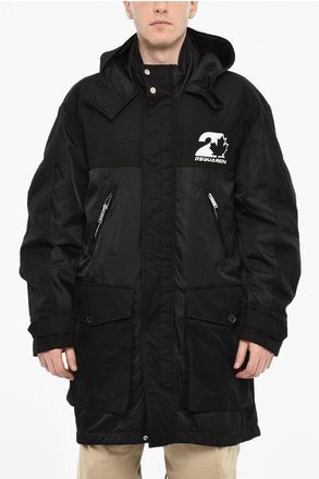 Dsquared2 Parka Imbottito Con Cappuccio E Stampa Logo taglia 46