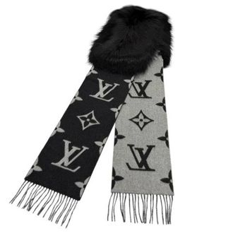 Louis Vuitton Pre-owned Reykjavik Cashmere Fox Fur Scarf - Dames - Pre-owned - Zwart - Maat: ONE Size Kasjmier