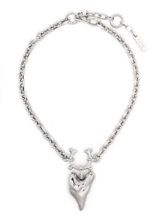VANN small heart choker necklace - unisex - Brass/Sterling Silver - One Size