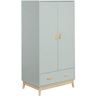 Mobili Rebecca Mobili Rebecca - Armario Kala 175x80x55 Mdf Pino Verde Agua Marr&oacute;n Escandinavo Para Montar