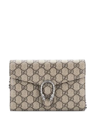 Gucci Dionysus Chain Wallet GG Coated Canvas Small crossbody bag - women - Fabric - One Size - Brown