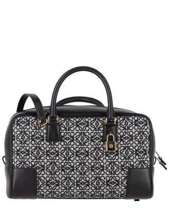 Loewe Black Canvas Amazona 28 Anagram Handbag (Authentic Pre-Loved)