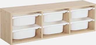 Sweeek Sweeek - Unidad De Almacenamiento Para Ni&ntilde;os, 6 Cubos, Sora, Natural, 97.5x21x29.4 Cm