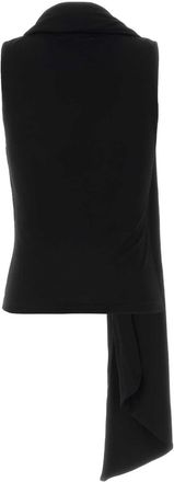 Ami Womens Lavalliere Tank Top Black Viscose Nylon Tops