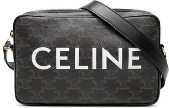 Celine Pre-owned Coated Canvas Crossbody Bag - Dames - Vintage Schoudertas - Zwart - ONE Size - Leer - Vintage