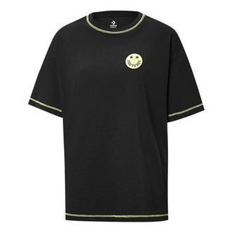 Converse (WMNS) Converse Casual T-Shirt Asia Sizing Black Yellow 10018923-A01