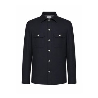 Brunello Cucinelli Brunello Cucinelli, Casual Shirts, male, Blue, Size: 2XL Casual Shirt