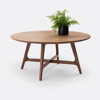 La Redoute Interieurs Grote ronde salontafel, notenhout en fineer, Larsen