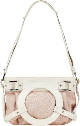 Ferragamo pink Canvas Leather Shoulder Bag (Pre-Owned)