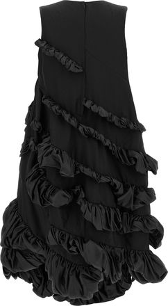 Comme Des Gar&ccedil;ons Ruffled Polyester Dress - Black