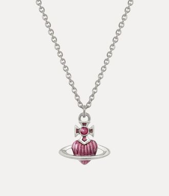 Vivienne Westwood Fabianna Bas Relief Pendant Necklace Platinum-transparent-rose-enamel Platinum-transparent-rose-enamel Women