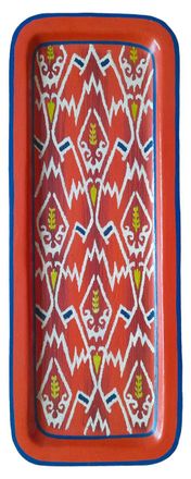 Les-Ottomans Ikat Hand-painted Iron Tray