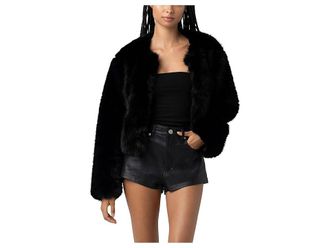 Blank NYC Faux Fur Jacket Womens Coat Cash Flow : XS, Spandex/Polyester/Faux Fur