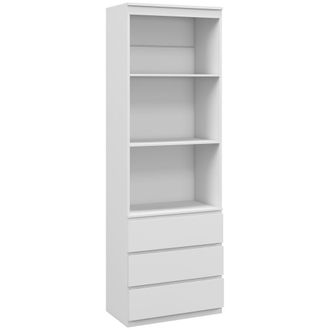 HOMCOM 180cm Tall Bookshelf Free Standing Storage Shelf Unit With Storage White And Oak - White | TJ Hughes